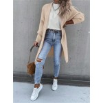  Women s Long Sleeve Knitted Cardigan