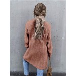  Solid Color Long Sleeve Cardigan