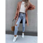  Solid Color Long Sleeve Cardigan