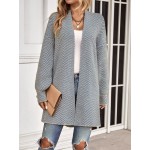  Chevron Pattern Bishop Sleeve Duster Cardigan