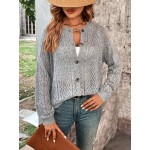  Pointelle Knit Raglan Sleeve Cardigan Without Cami Top