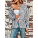  Pointelle Knit Raglan Sleeve Cardigan Without Cami Top