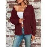  Women s Solid Color Front Button Casual Long Sleeve Knit Cardigan