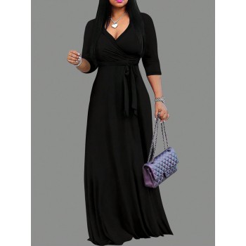 Women s Casual V Neck Long Dress Summer