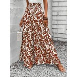  Women s Tie Front Pocked All Over Allover Print Culottes Pants Summer