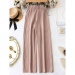  Paper Bag Waist Wide Leg Long Pants