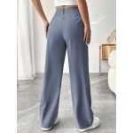  Women Straight Leg Pants With Pleated Design