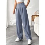  Women Straight Leg Pants With Pleated Design