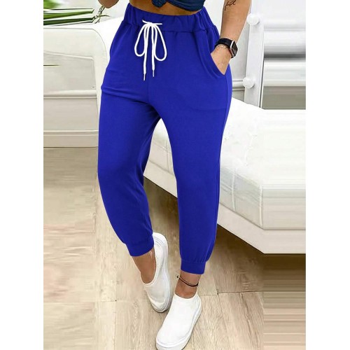 Women s Fashion Drawstring Waist Casual Harem Pants