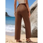  Women s Casual Elastic Waist Corduroy Straight Leg Pants Autumn Fall Pants Baggy Women Pants