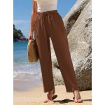  Women s Casual Elastic Waist Corduroy Straight Leg Pants Autumn Fall Pants Baggy Women Pants