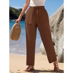  Women s Casual Elastic Waist Corduroy Straight Leg Pants Autumn Fall Pants Baggy Women Pants