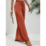  Women s Solid Color Casual Tie Waist 7 9 Length Pants