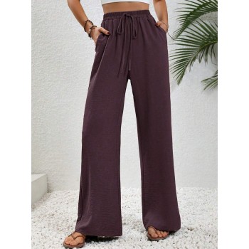  7 9 Length Solid Color Casual Daily Wear Trousers