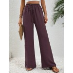  7 9 Length Solid Color Casual Daily Wear Trousers