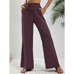  7 9 Length Solid Color Casual Daily Wear Trousers