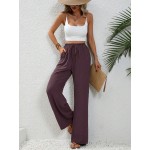  7 9 Length Solid Color Casual Daily Wear Trousers