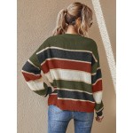  Colorblock Drop Shoulder Oversized Sweater