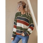  Colorblock Drop Shoulder Oversized Sweater