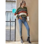  Colorblock Drop Shoulder Oversized Sweater